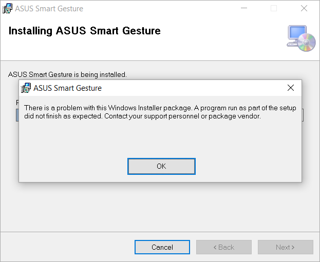 asus smart gesture not found windows 10