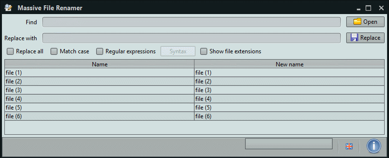 Example of a massive file extension renaming